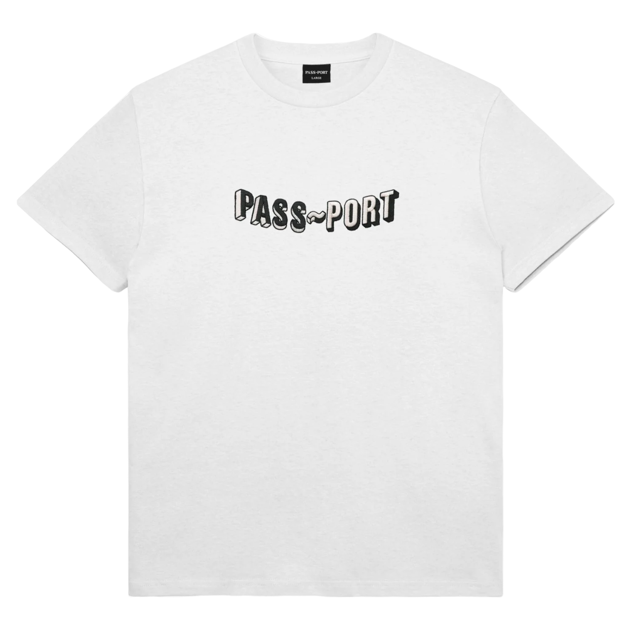 T-shirt brodé avec logo en contrebas - Blanc