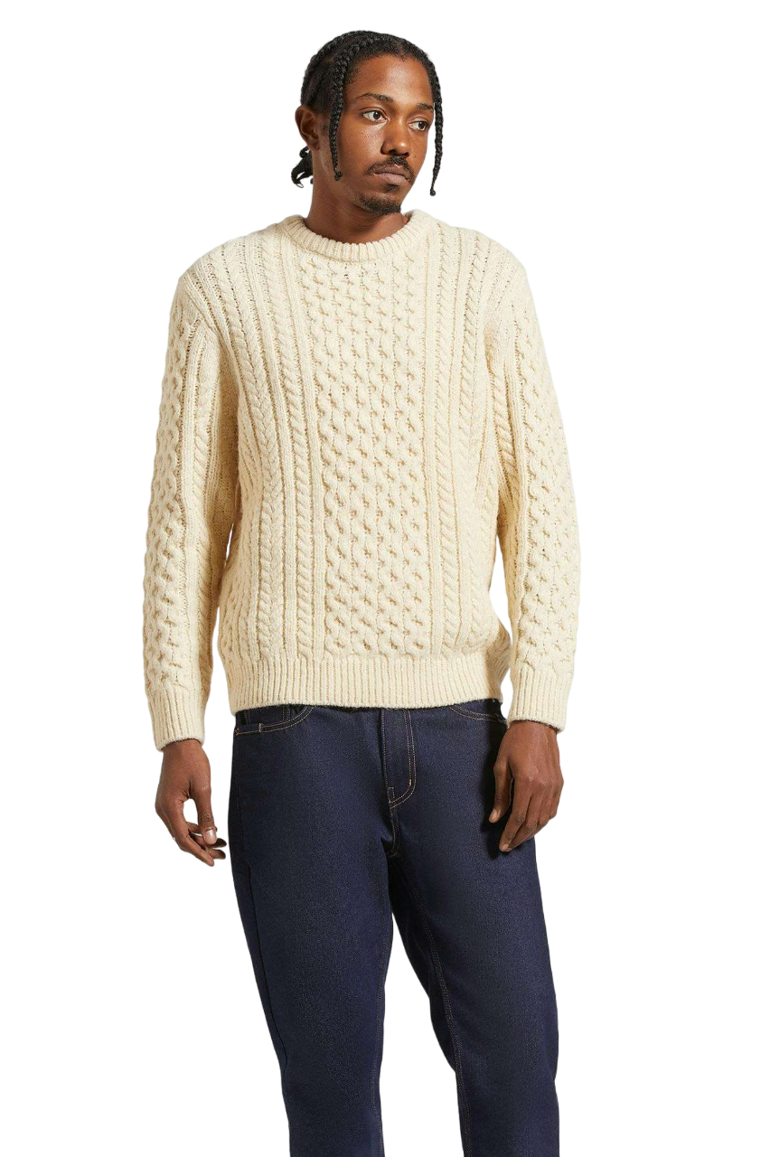 Classic Fisherman Cable Knit Sweater - Oatmeal