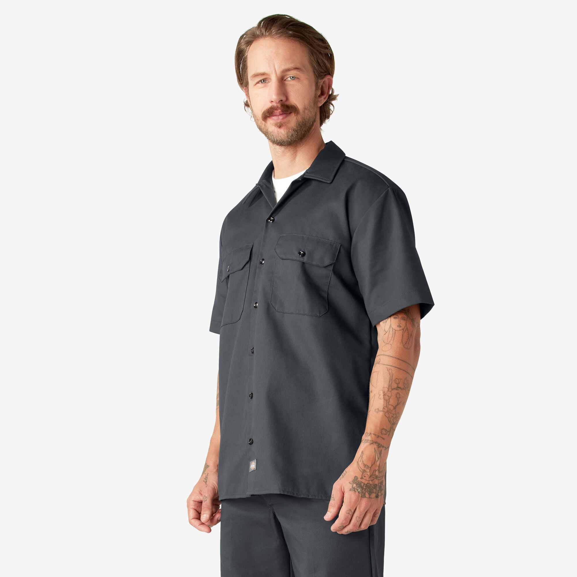 Chemise de travail à manches courtes - Gris anthracite (CH)