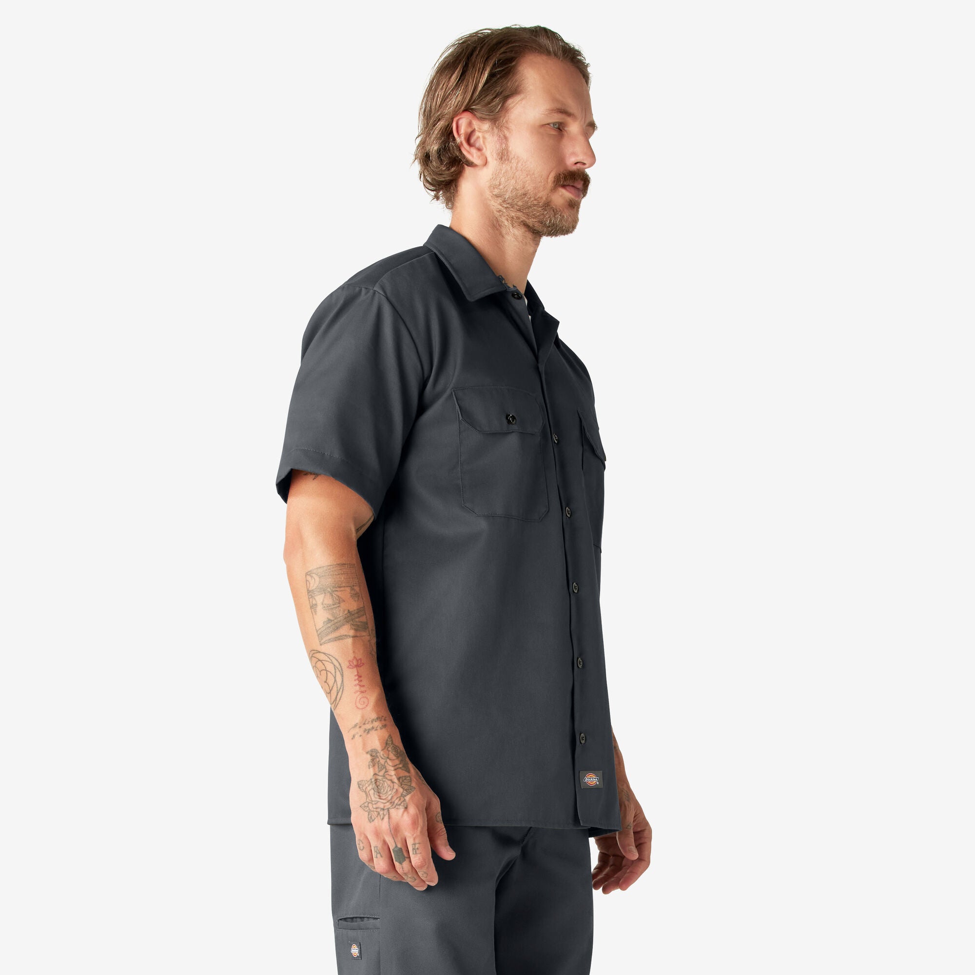 Chemise de travail à manches courtes - Gris anthracite (CH)