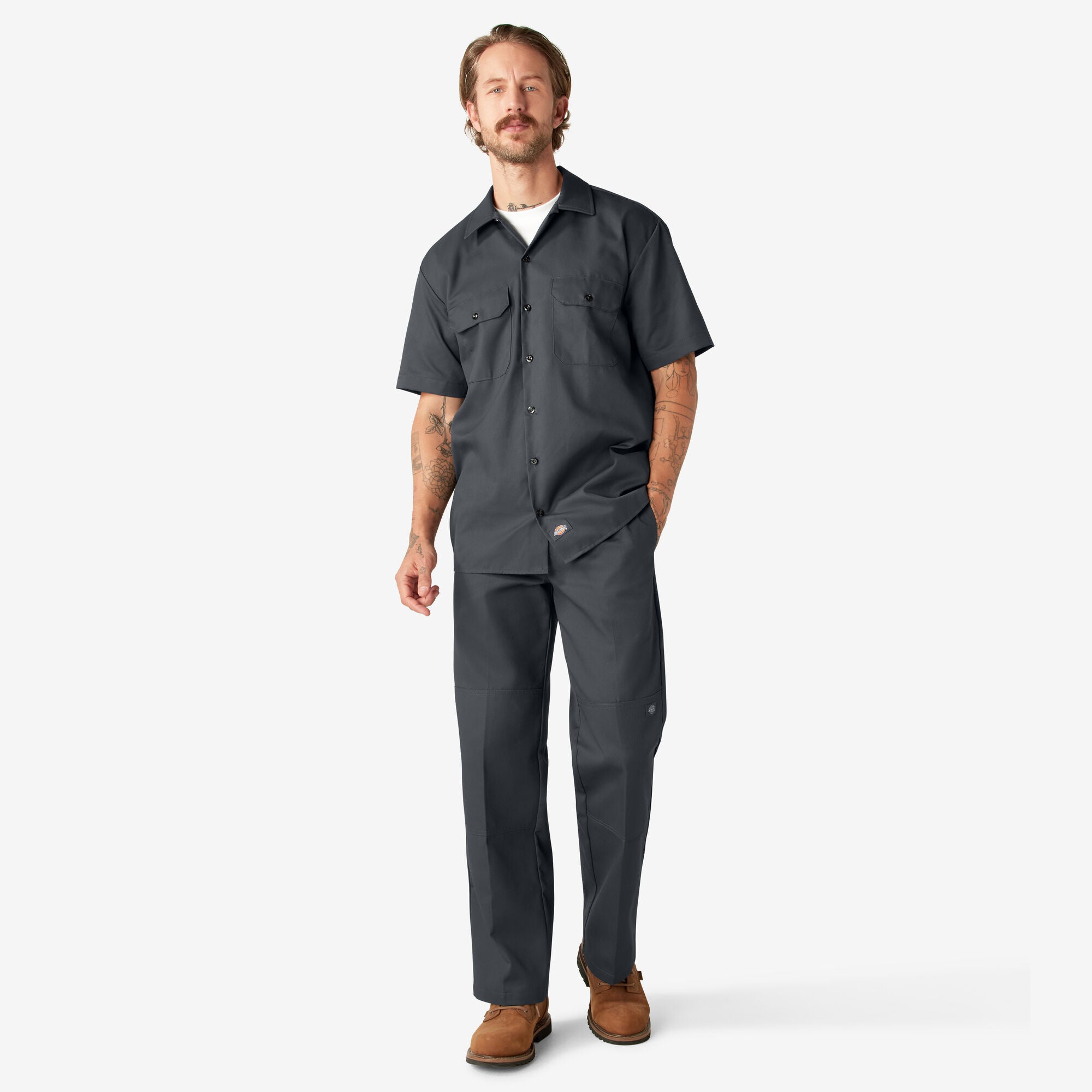 Chemise de travail à manches courtes - Gris anthracite (CH)