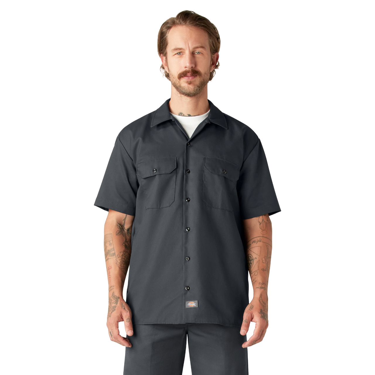 Chemise de travail à manches courtes - Gris anthracite (CH)