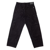 Jean de charpentier à double genou en denim de 16 onces - Noir