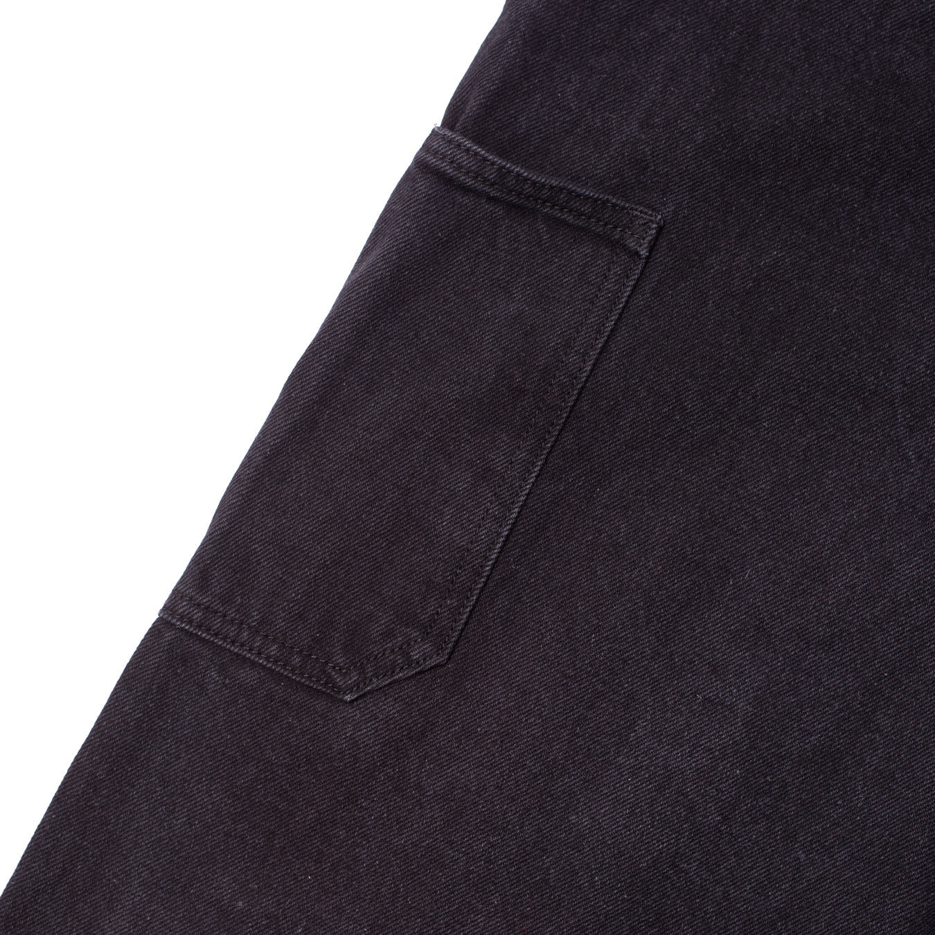 Jean de charpentier à double genou en denim de 16 onces - Noir