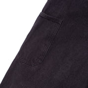 Jean de charpentier à double genou en denim de 16 onces - Noir