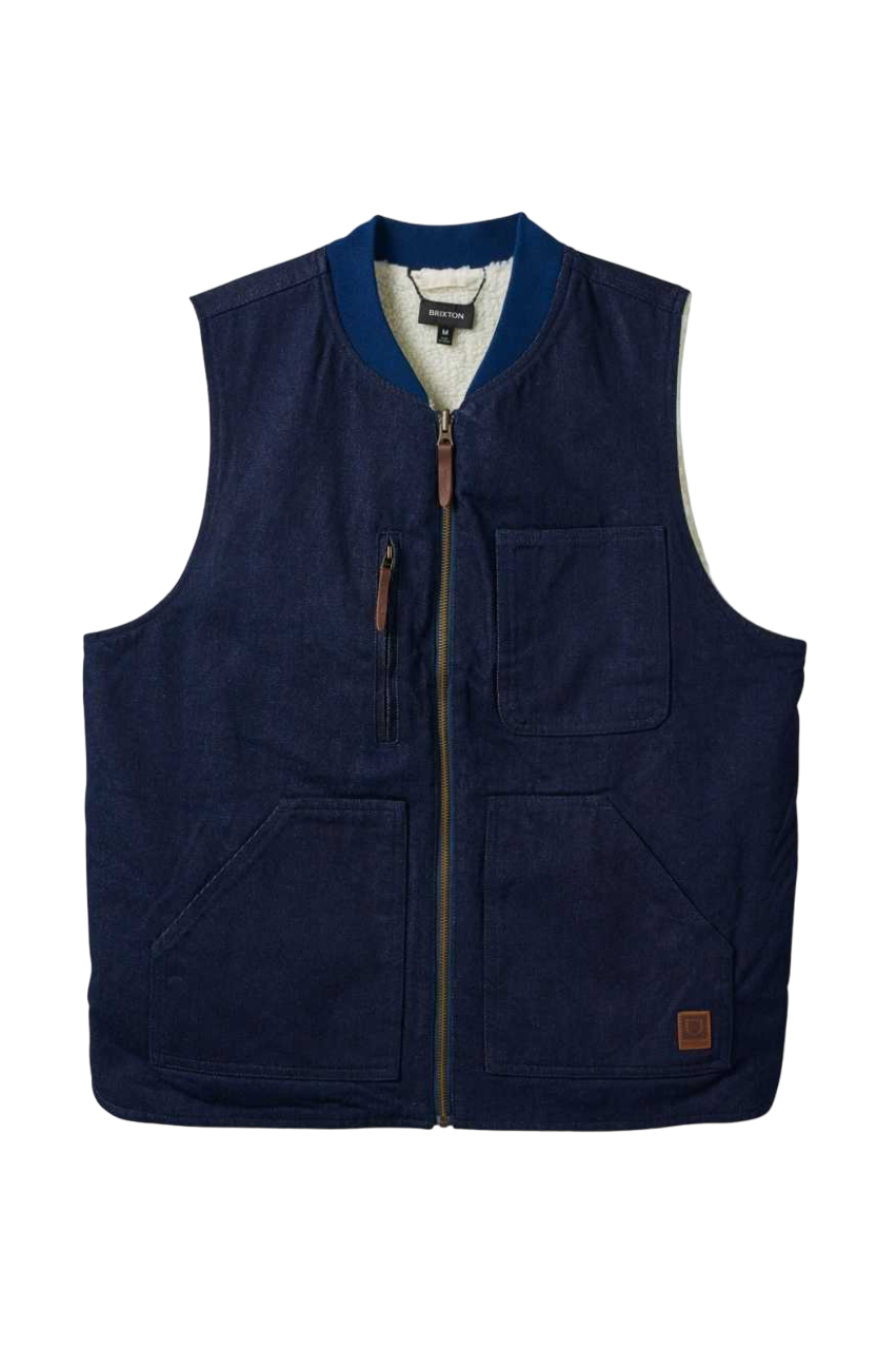 Gilet réversible Abraham de Builders - Rinse Denim/Sherpa
