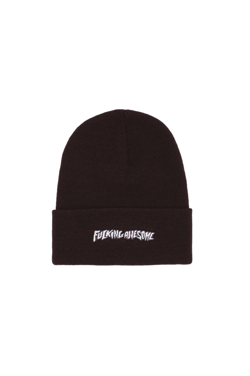 Little Stamp Embroidered Beanie - Black