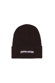 Little Stamp Embroidered Beanie - Black