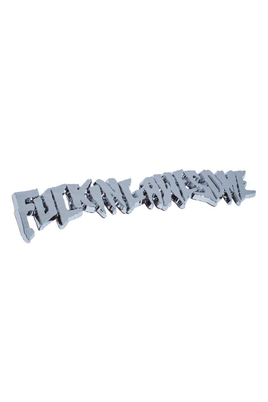 Fucking Awesome Stamp Logo Car Emblem - Metallic Silver – Palm
