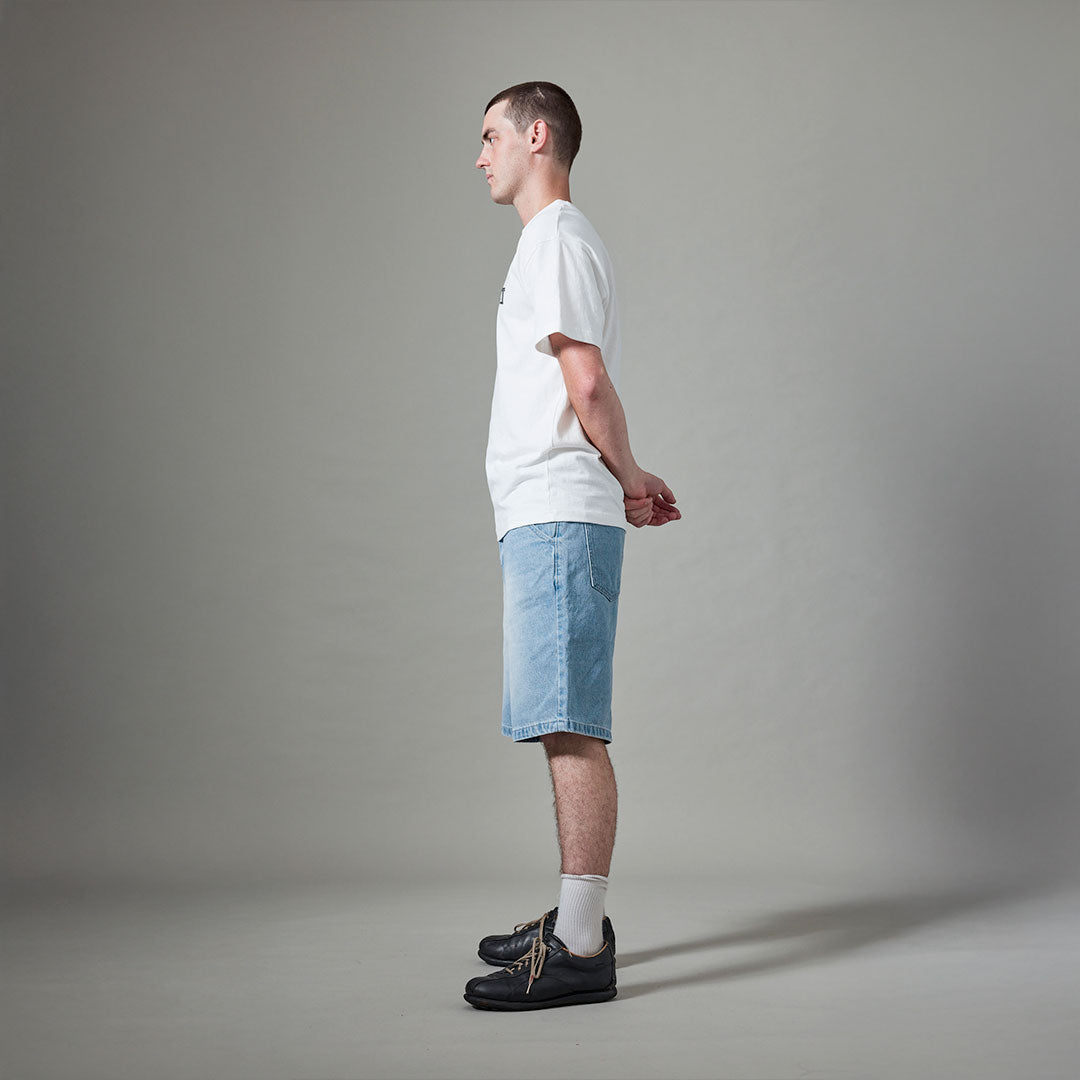 Workers Club Jean Short - Faded Washed Light Indigo