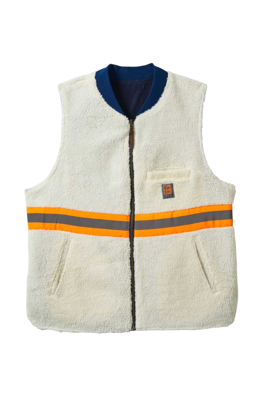 Gilet réversible Abraham de Builders - Rinse Denim/Sherpa