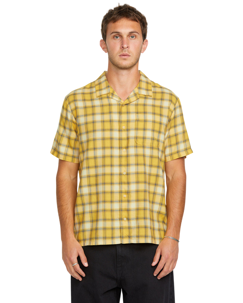 Stone Facet Chemise à Manches Courtes - Jaune Seedy