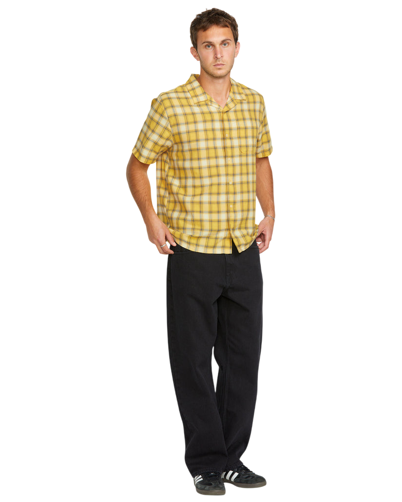 Stone Facet Chemise à Manches Courtes - Jaune Seedy