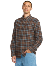 Caden Plaid Long Sleeve Shirt - Brownstone