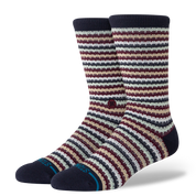 Chiclets Waffle Knit Crew Chaussettes - Bleu Marine