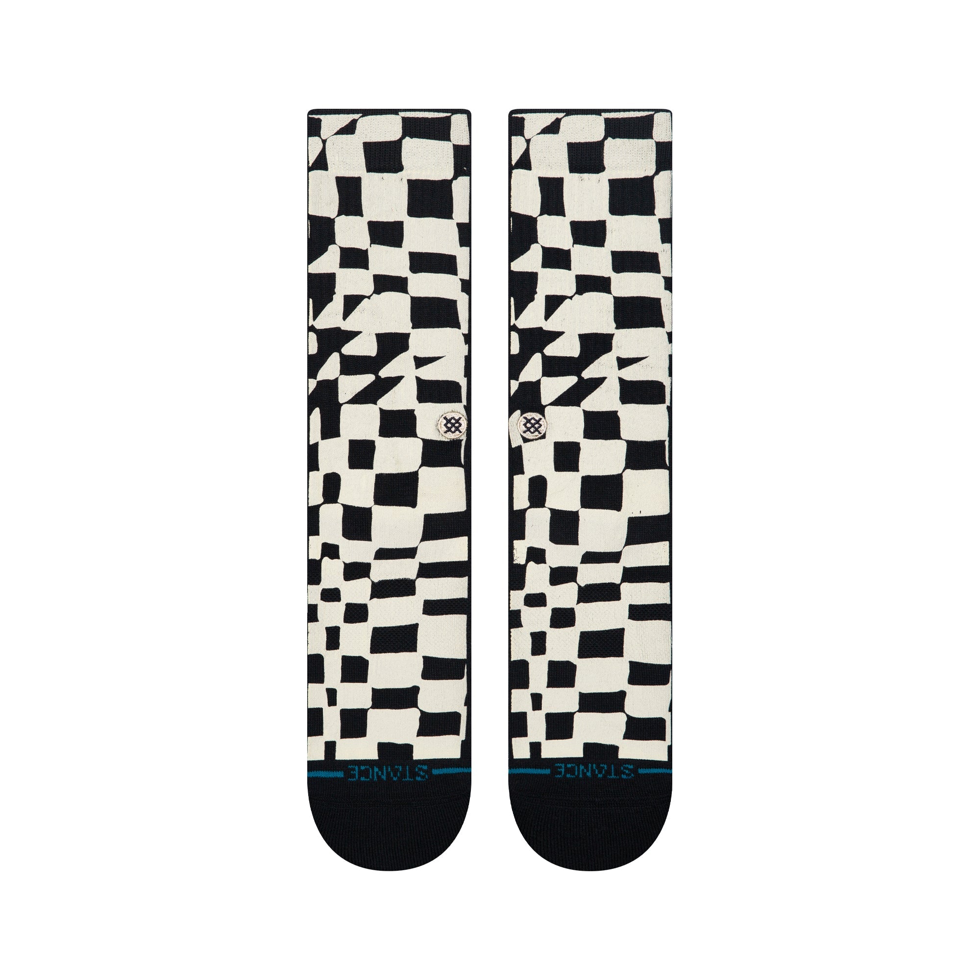 Wave Check Crew Chaussettes - Noir