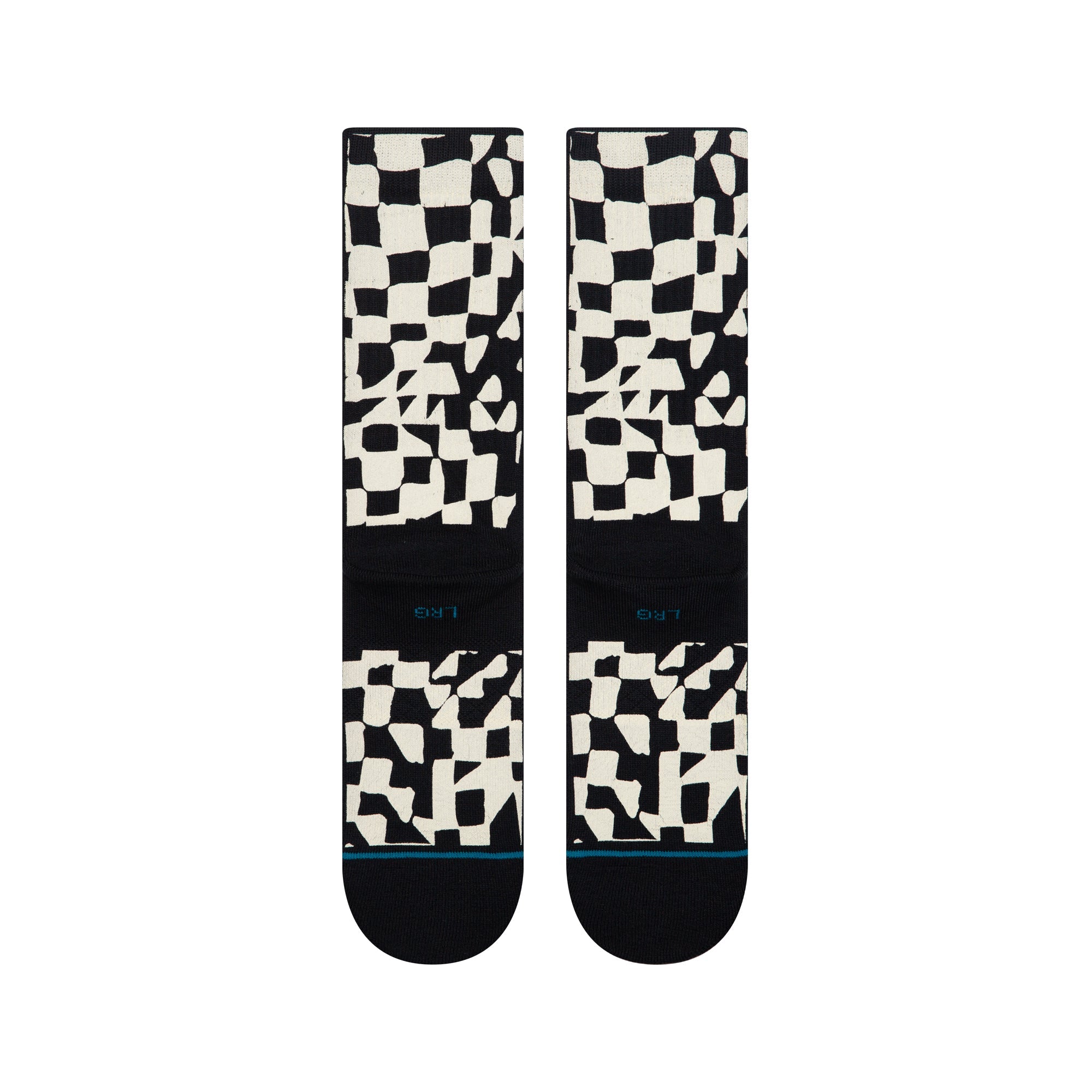 Wave Check Crew Chaussettes - Noir