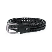 Braided Leather Belt - Black