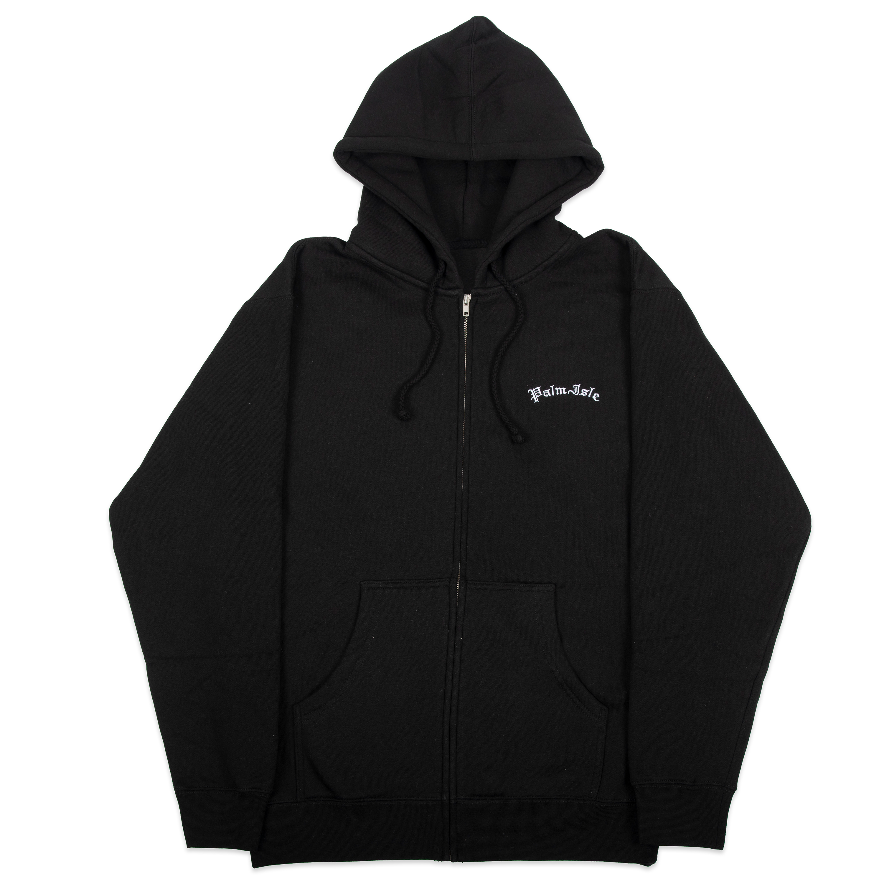 Sweat à capuche zippé brodé Arch - Noir