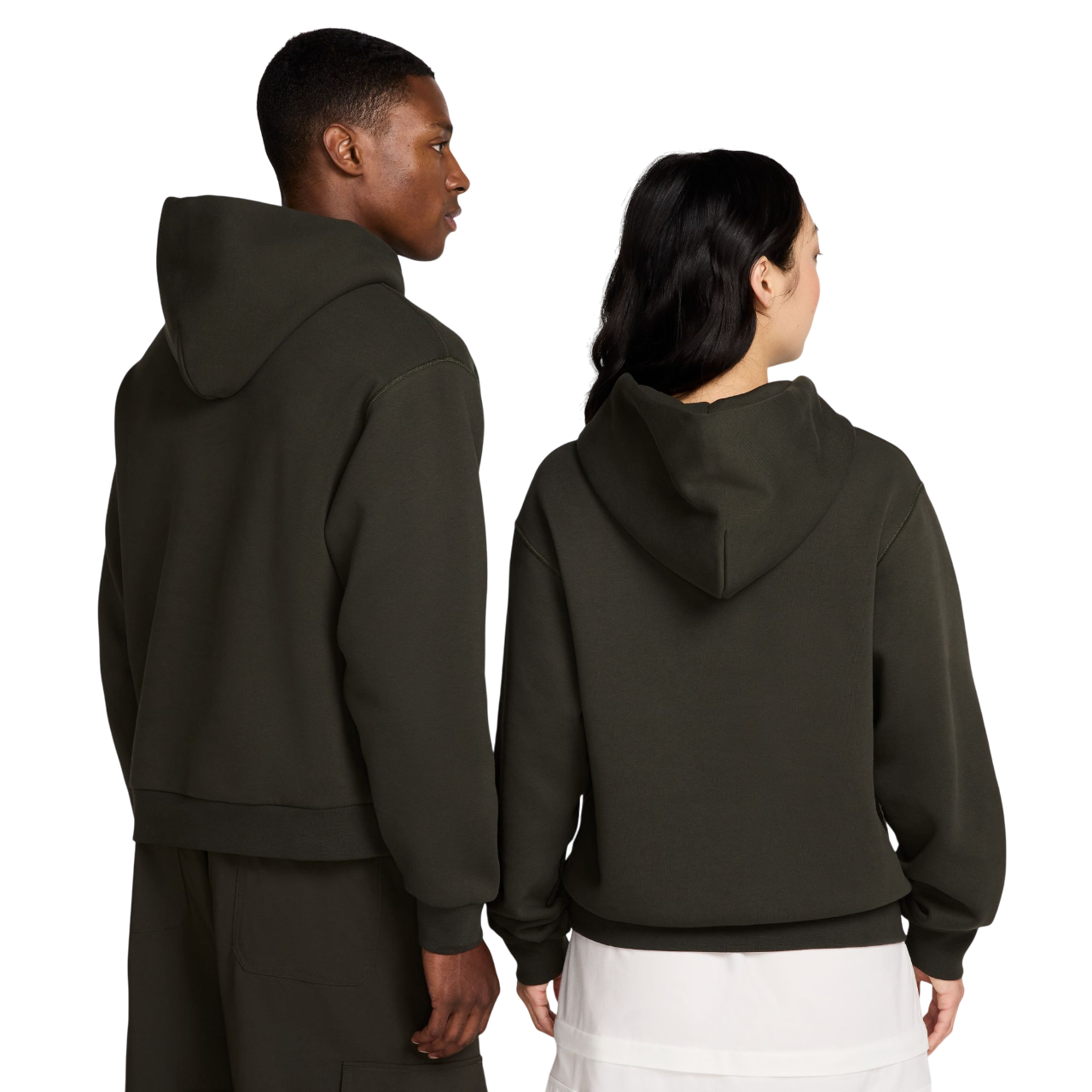 Fleece Pullover Skate Hoodie - Sequoia/White