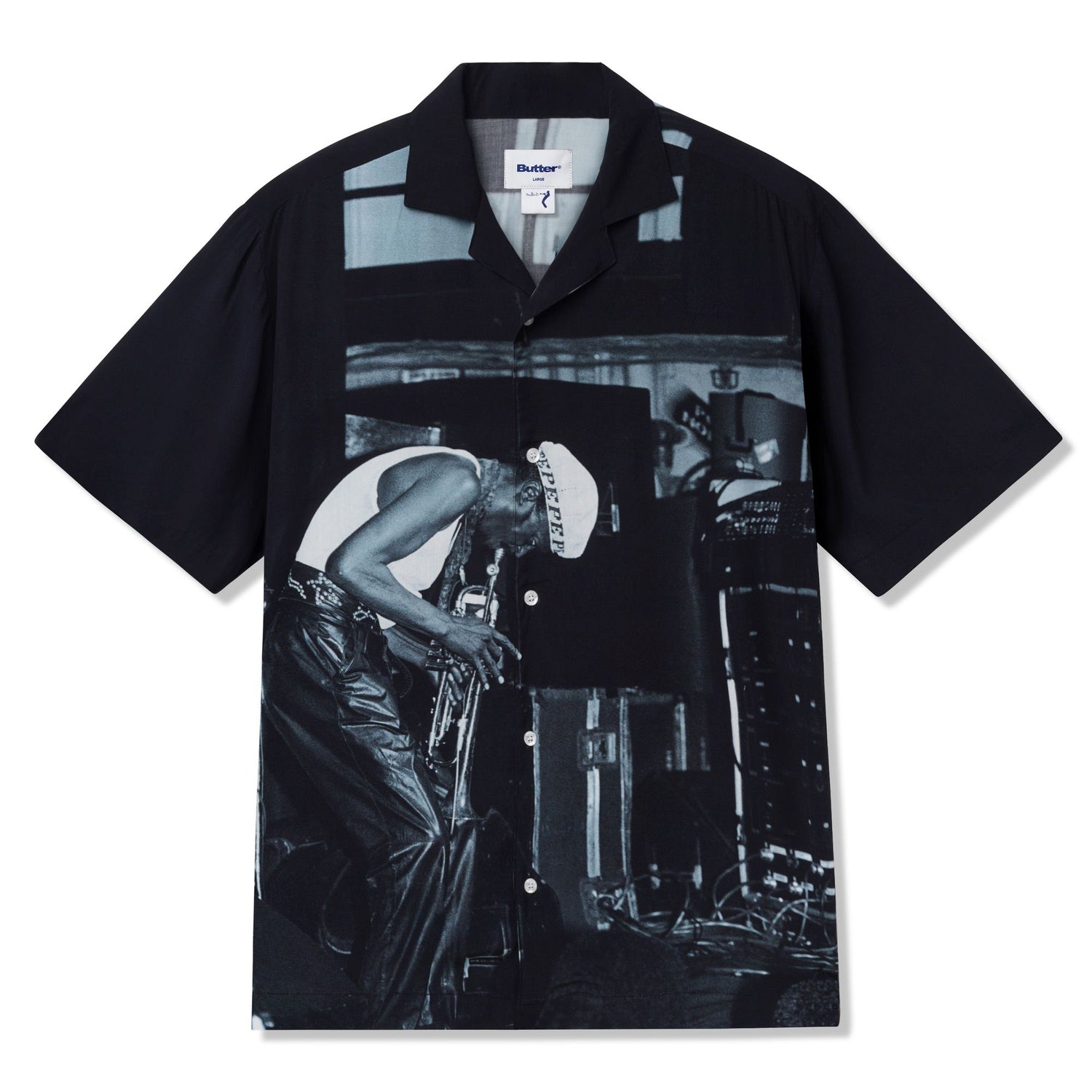 Savoy Chemise Rayon M/C - Noir