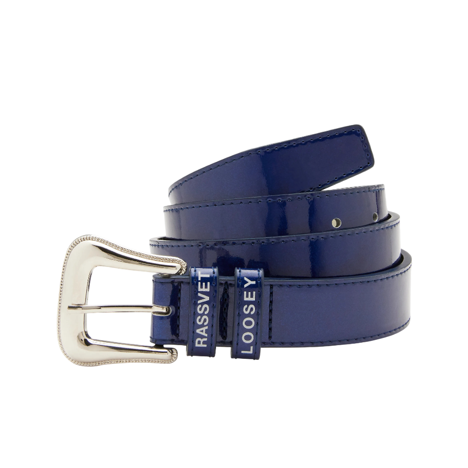 Leather Belt - Navy