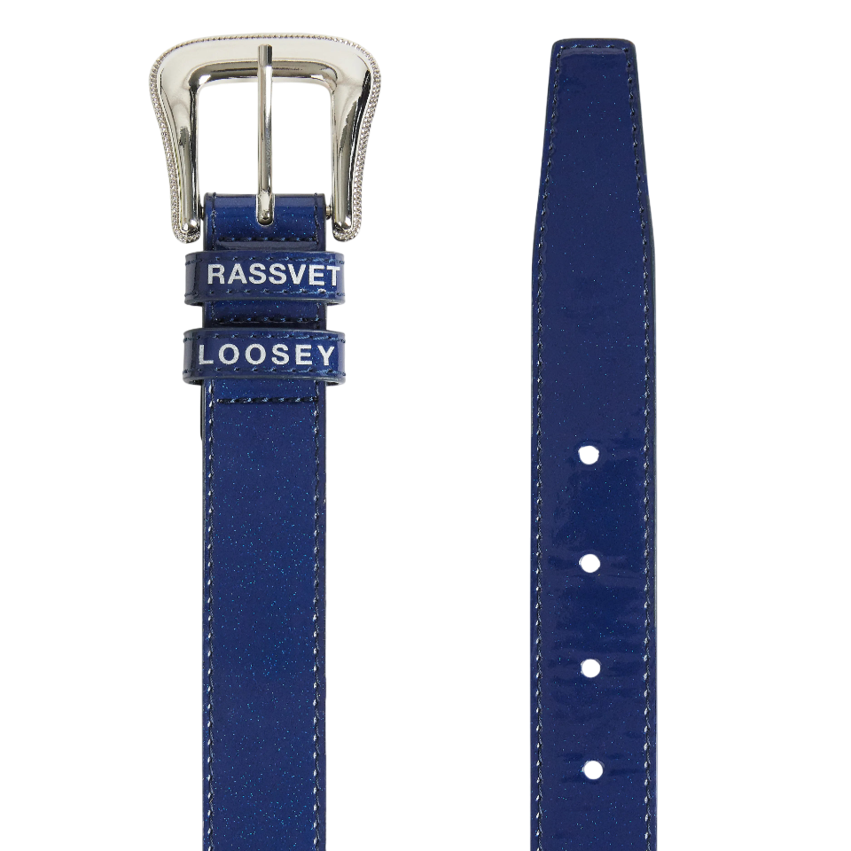 Leather Belt - Navy
