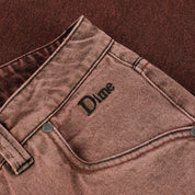 Classic Relaxed Denim Pants - Dipped Sandblasted Burgundy