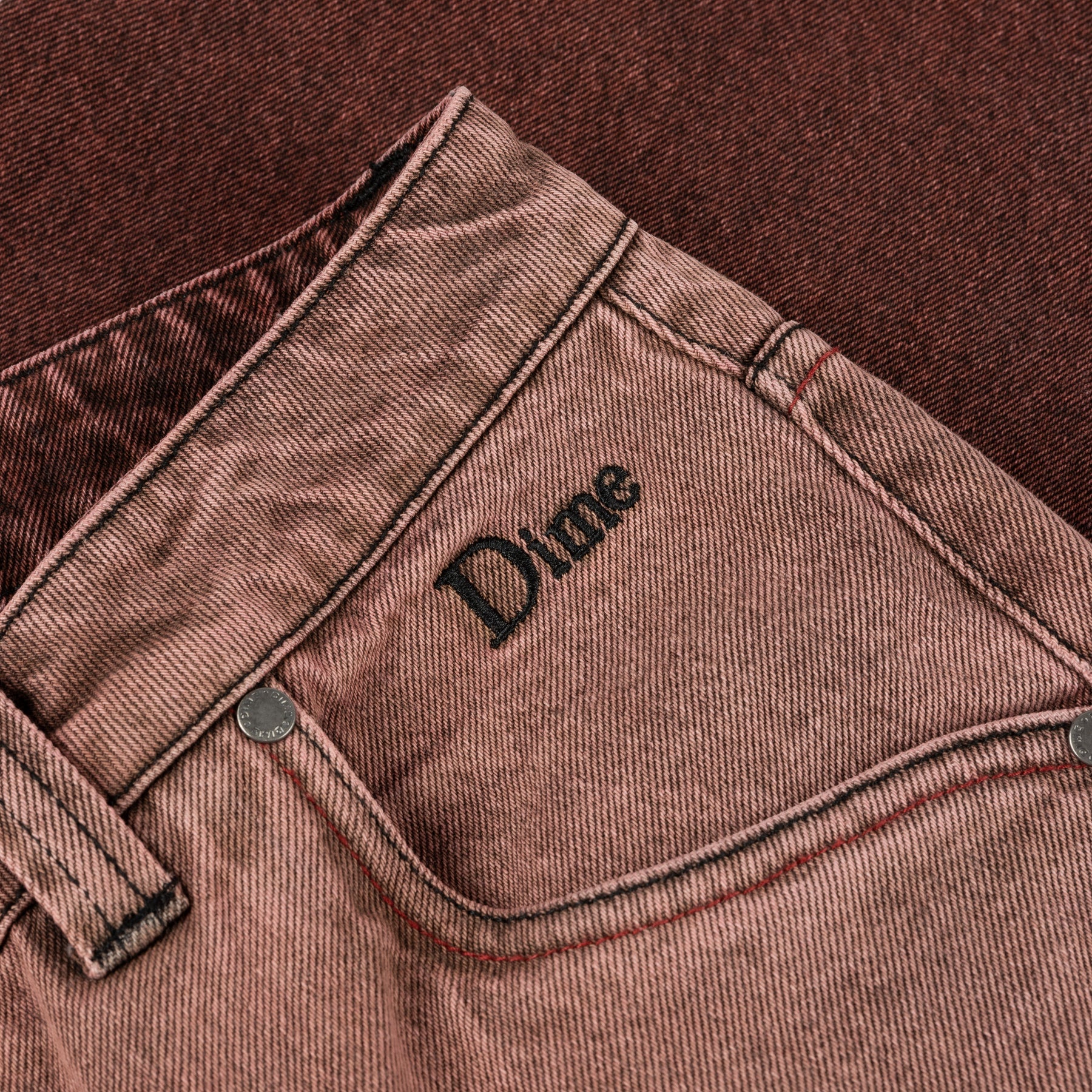 Classic Relaxed Denim Pants - Dipped Sandblasted Burgundy