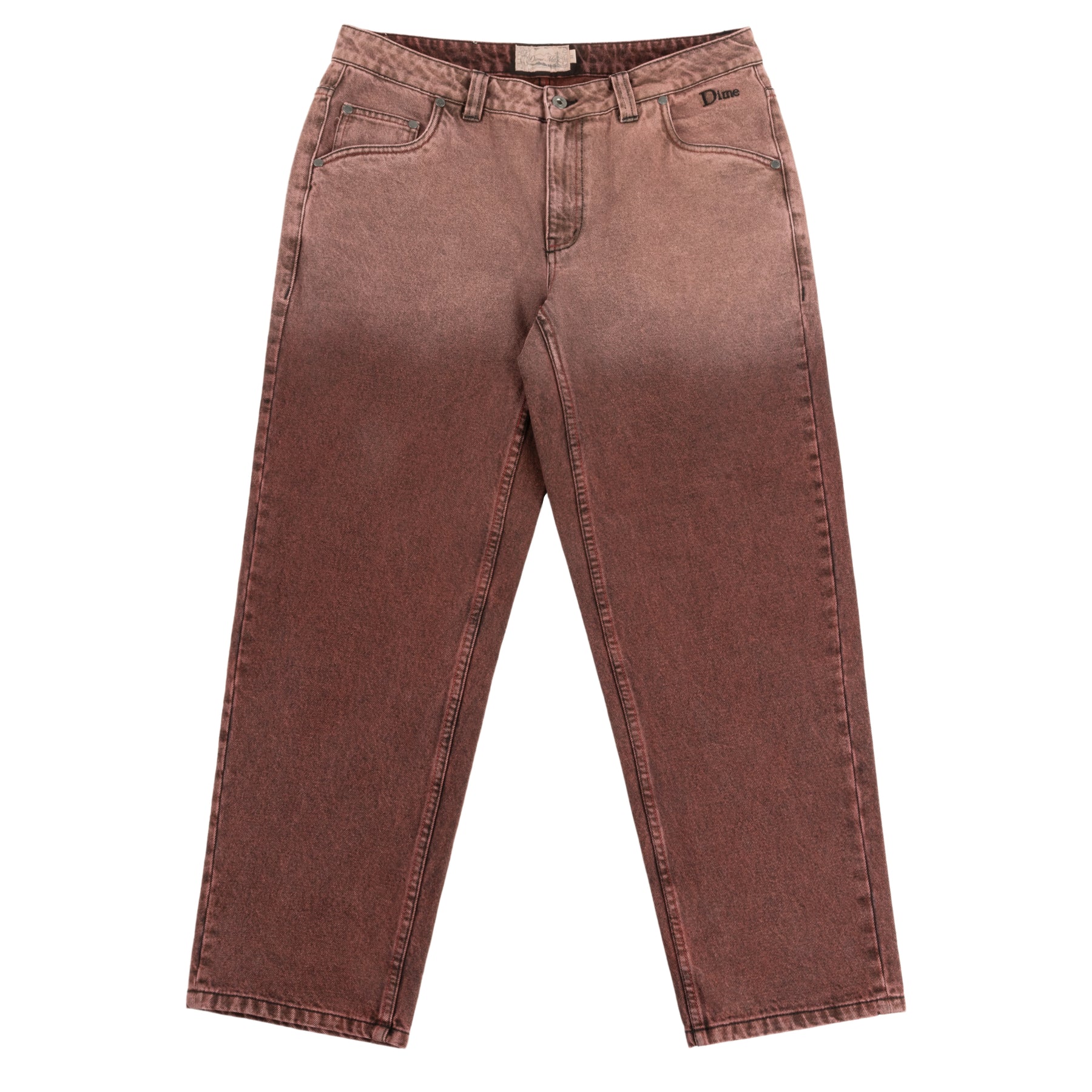 Classic Relaxed Denim Pants - Dipped Sandblasted Burgundy