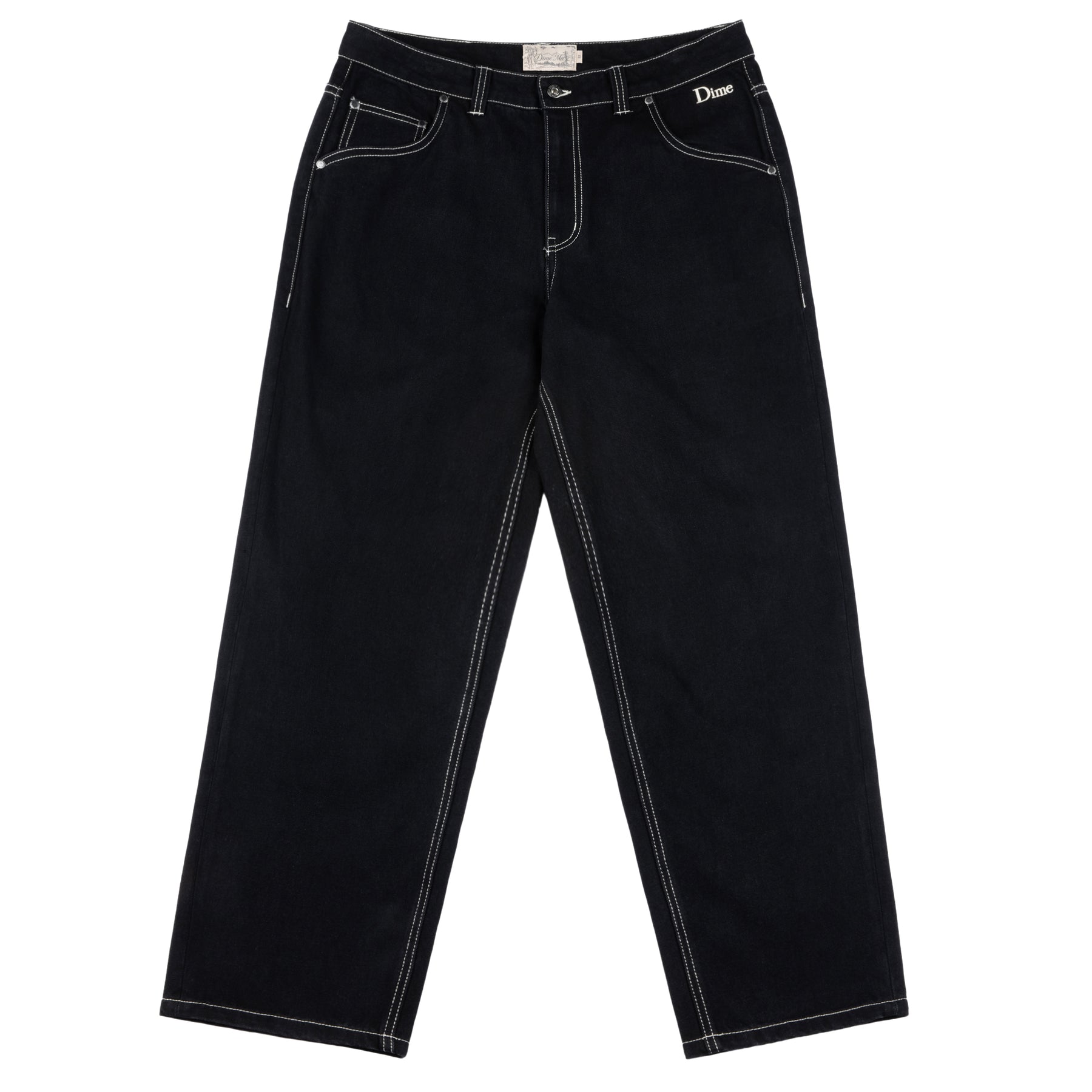 Dime Relaxed Denim Pants - Black/Contrast Stitch – Palm Isle Skateshop