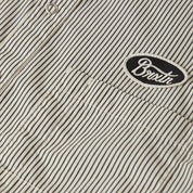 Builders Auto Chemise M/C - Rayures Noir/Blanc Cassé