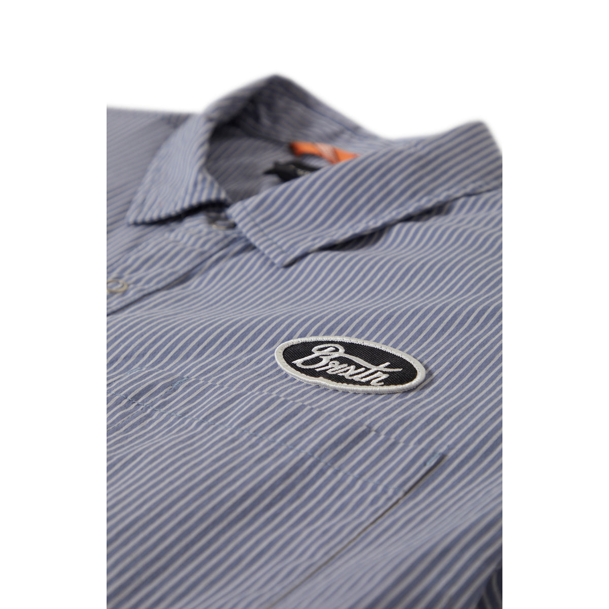 Builders Auto Chemise M/C - Rayé Bleu Crépuscule/Blanc