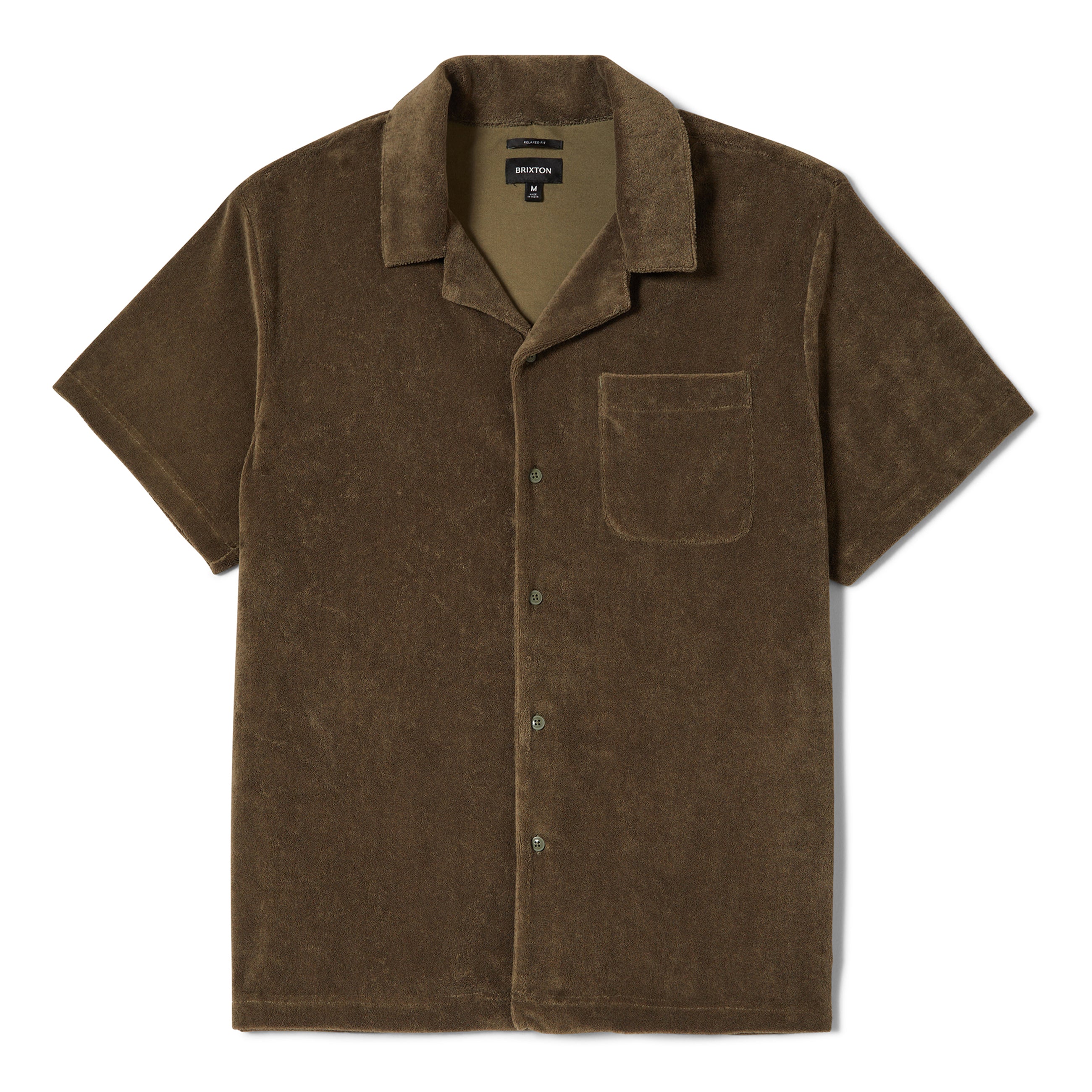 Brixton Bunker French Terry Cloth S/S Camp Collar Shirt - Ivy