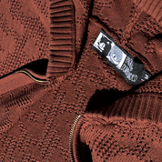 P&DF - Sweat à Capuche Zippé au Crochet - Caramel