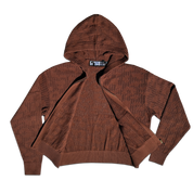 P&DF - Sweat à Capuche Zippé au Crochet - Caramel
