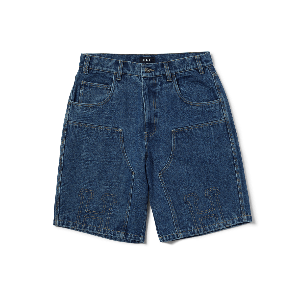 HUF Classic H Double Knee Denim Short - Stone Wash Indigo – Palm