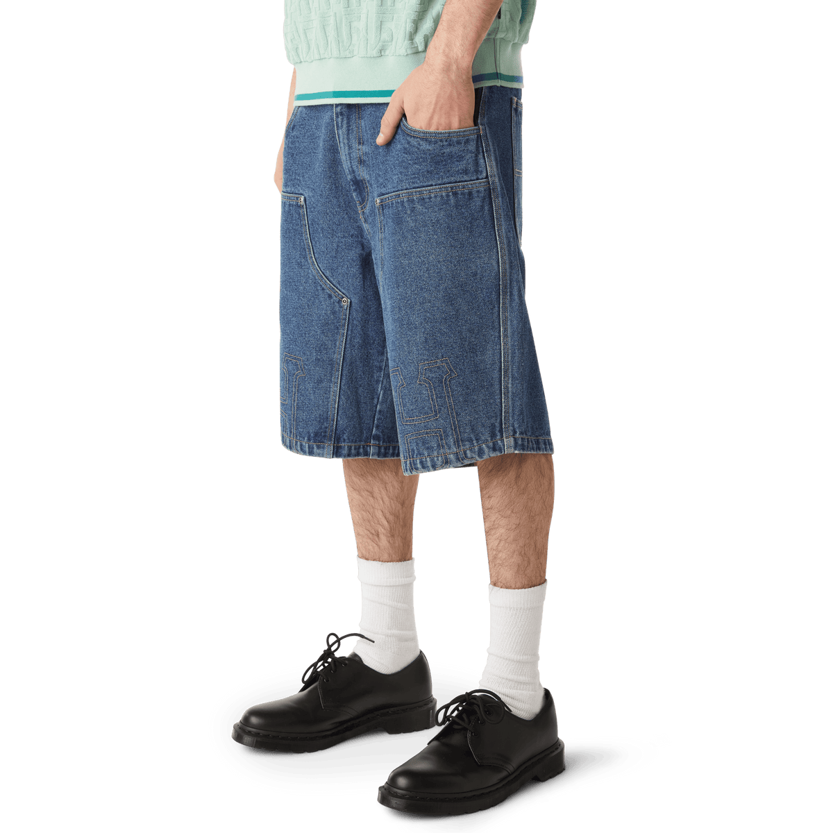 Classic H Short en Denim Double Renfort - Indigo Délavé