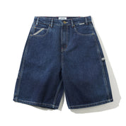 Company Short en Denim - Bleu Slub Délavé et Usé