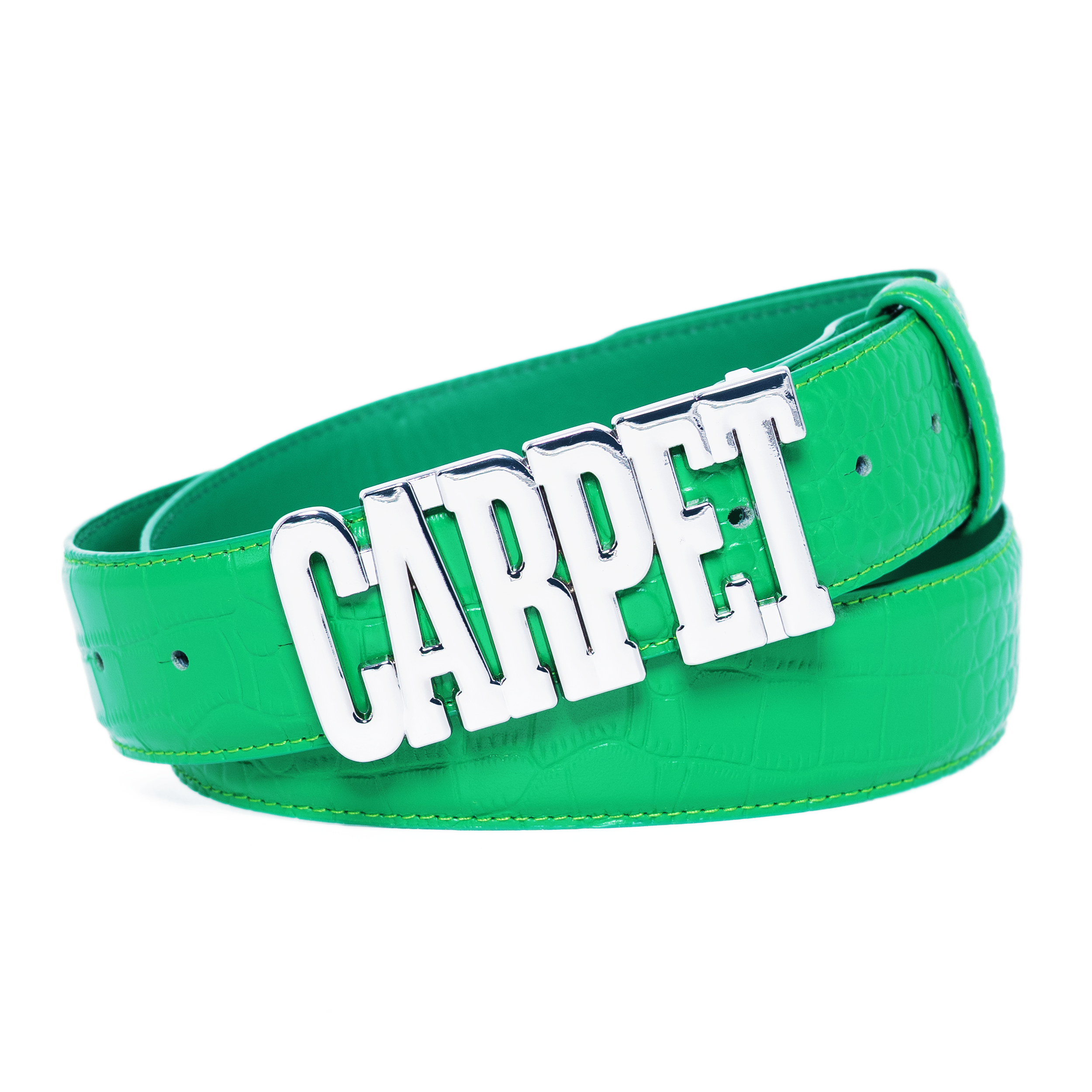 Carpet Company Carpet Crocskin Leather Belt - Green – Palm Isle