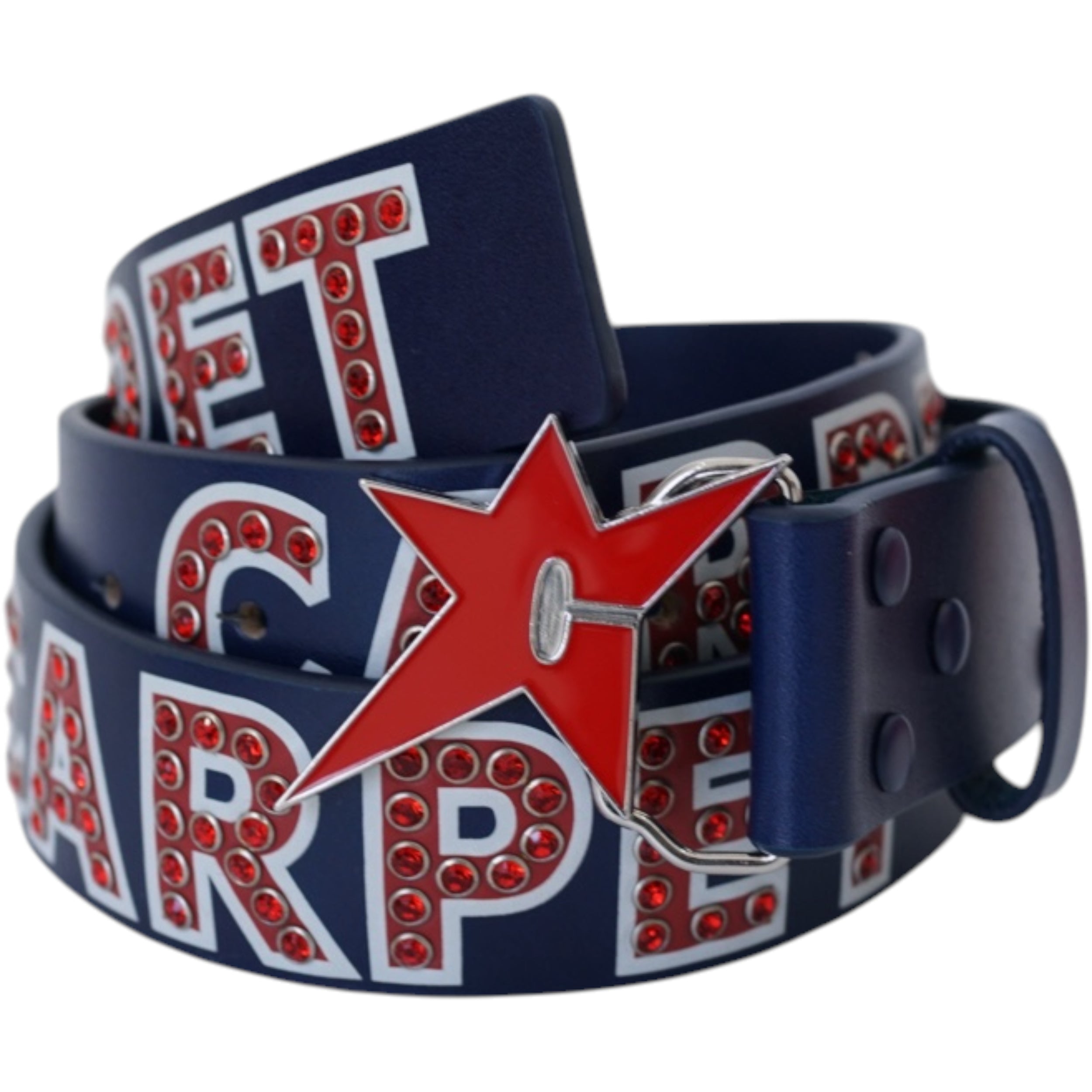 小物 carpet company Leather Belt Carpet Company Varsity Rhinestone Leather Belt - Blue – Palm Isle