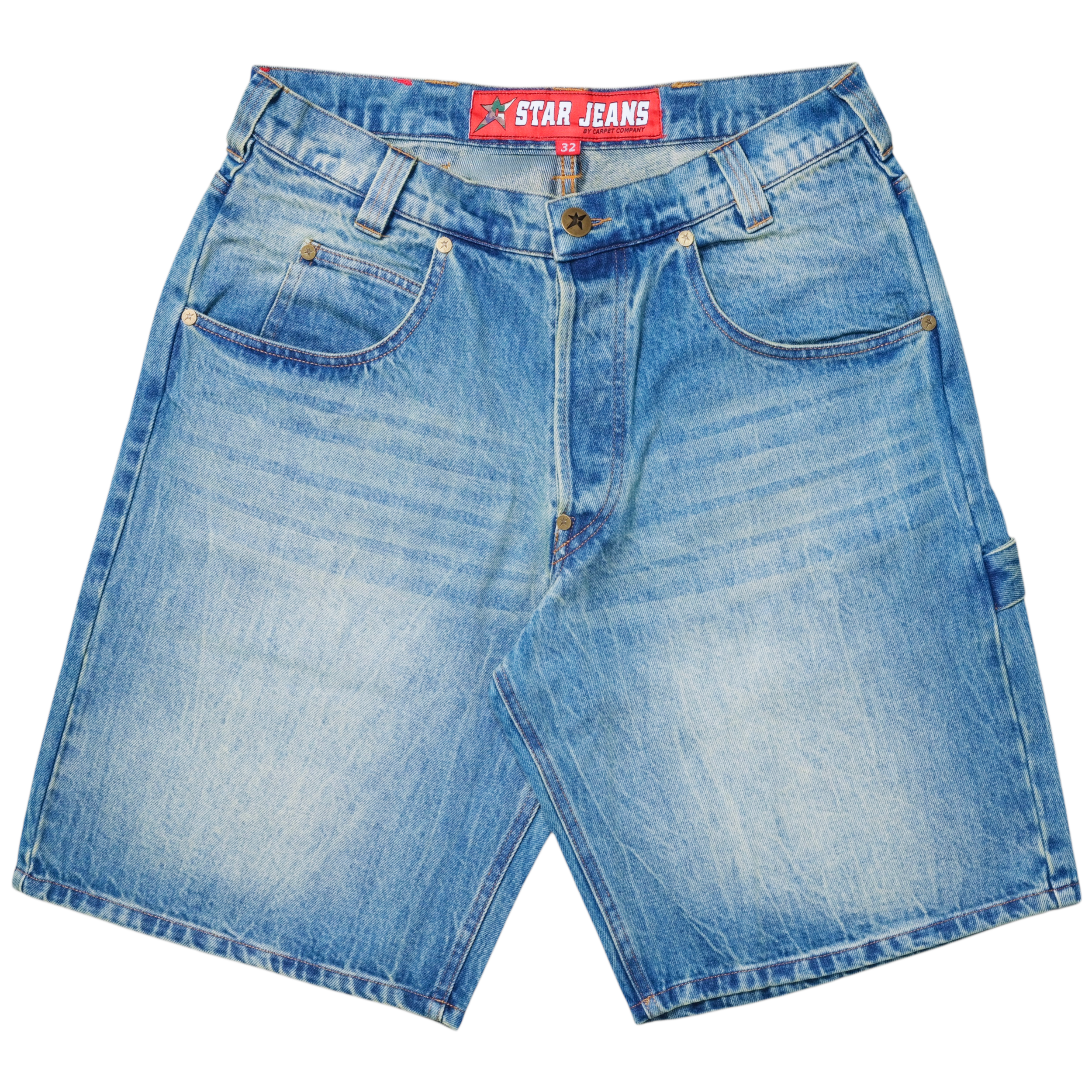 Faded Denim Shorts - Blue