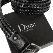 Braided Leather Belt - Black