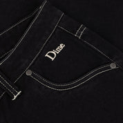 Pantalon en Denim Relax - Noir/Surpiqûres Contrastées