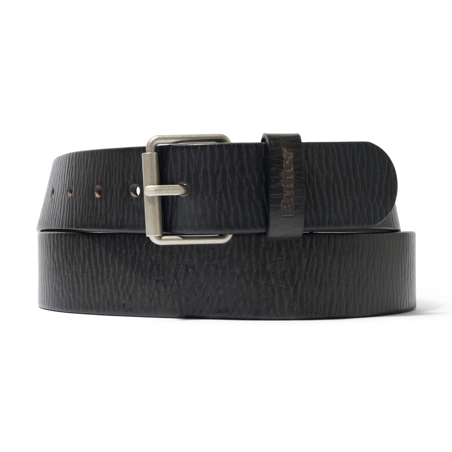 Distressed Leather Belt - Black