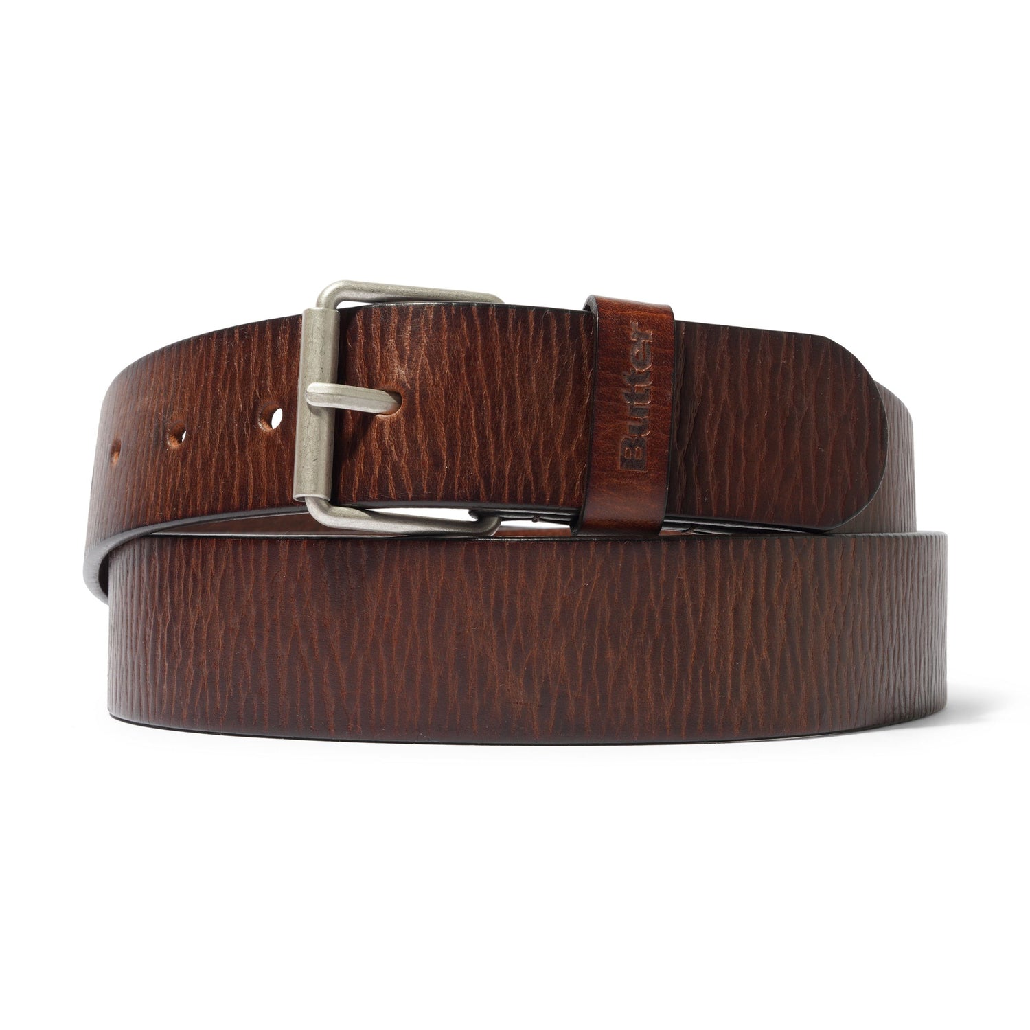 Distressed Leather Belt - Brown