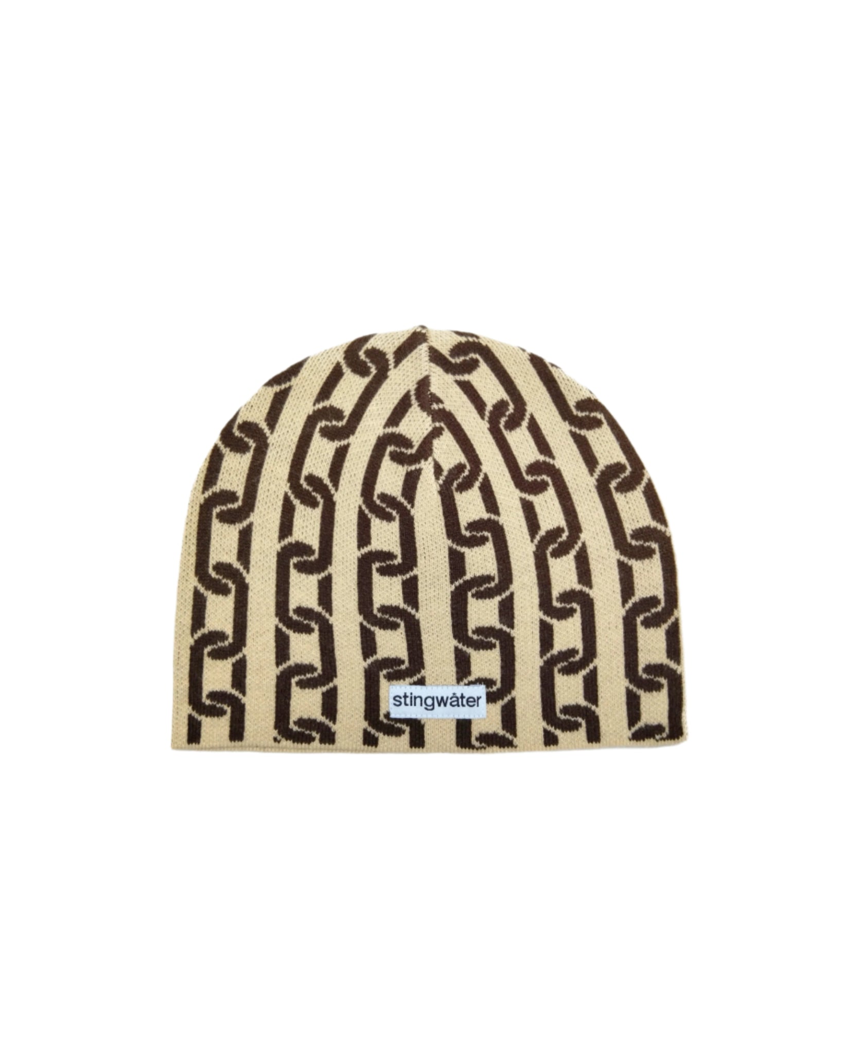 Chain Skully Beanie - Brown
