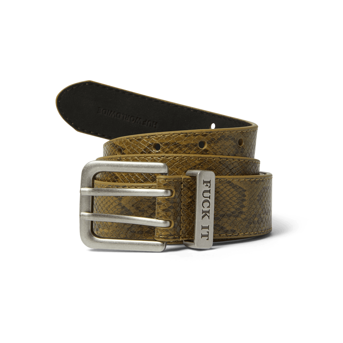Fuck It Snakeskin Belt - Green