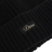 Cursive Rib Beanie - Black