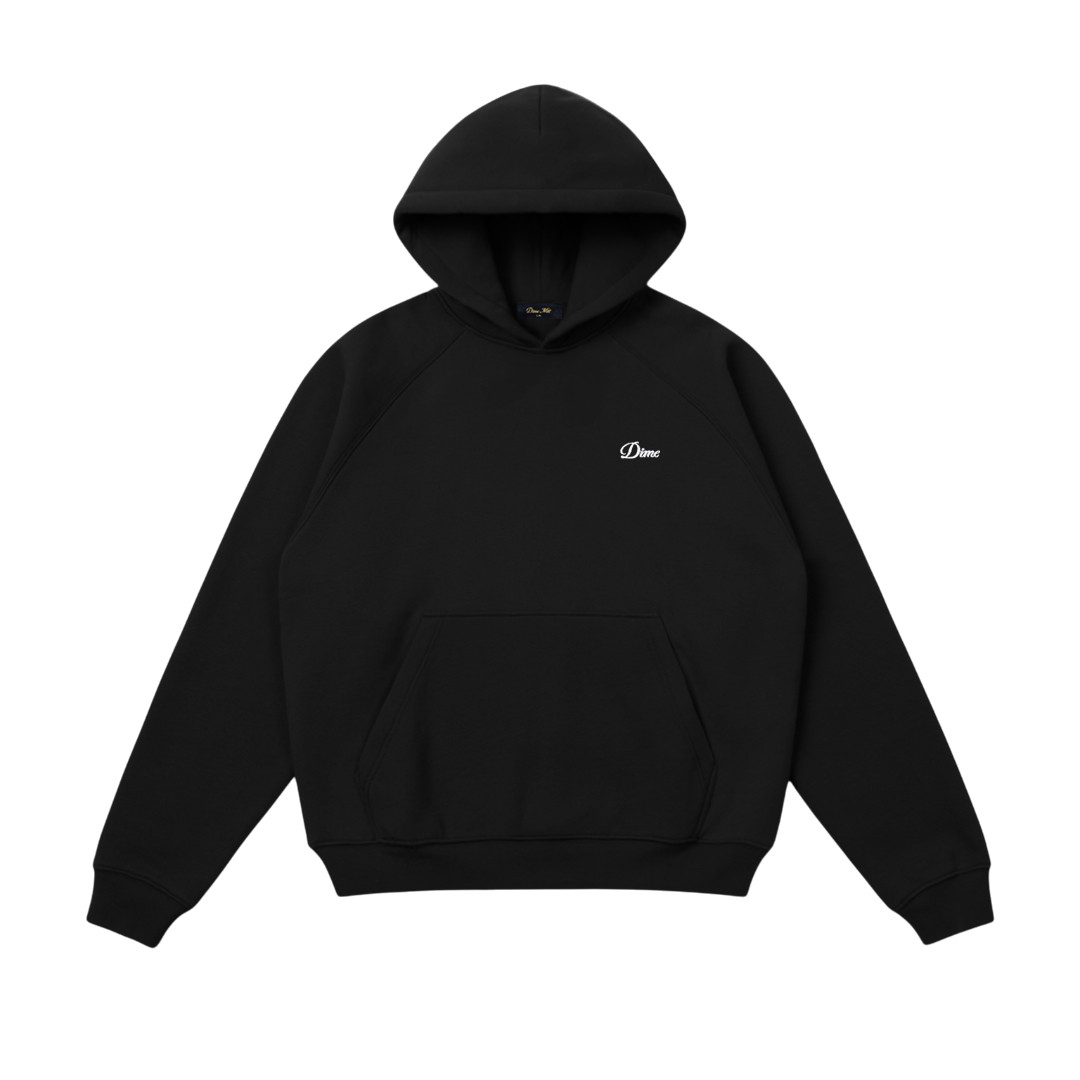 Dime Cursive Small Logo Hoodie - Black – Palm Isle Skateshop